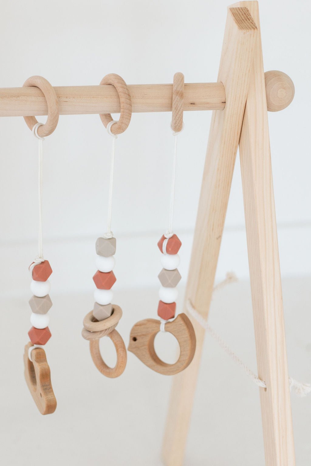 Classic Hanging Baby Gym Toys | Wooden Activity Toy Set - Aware House