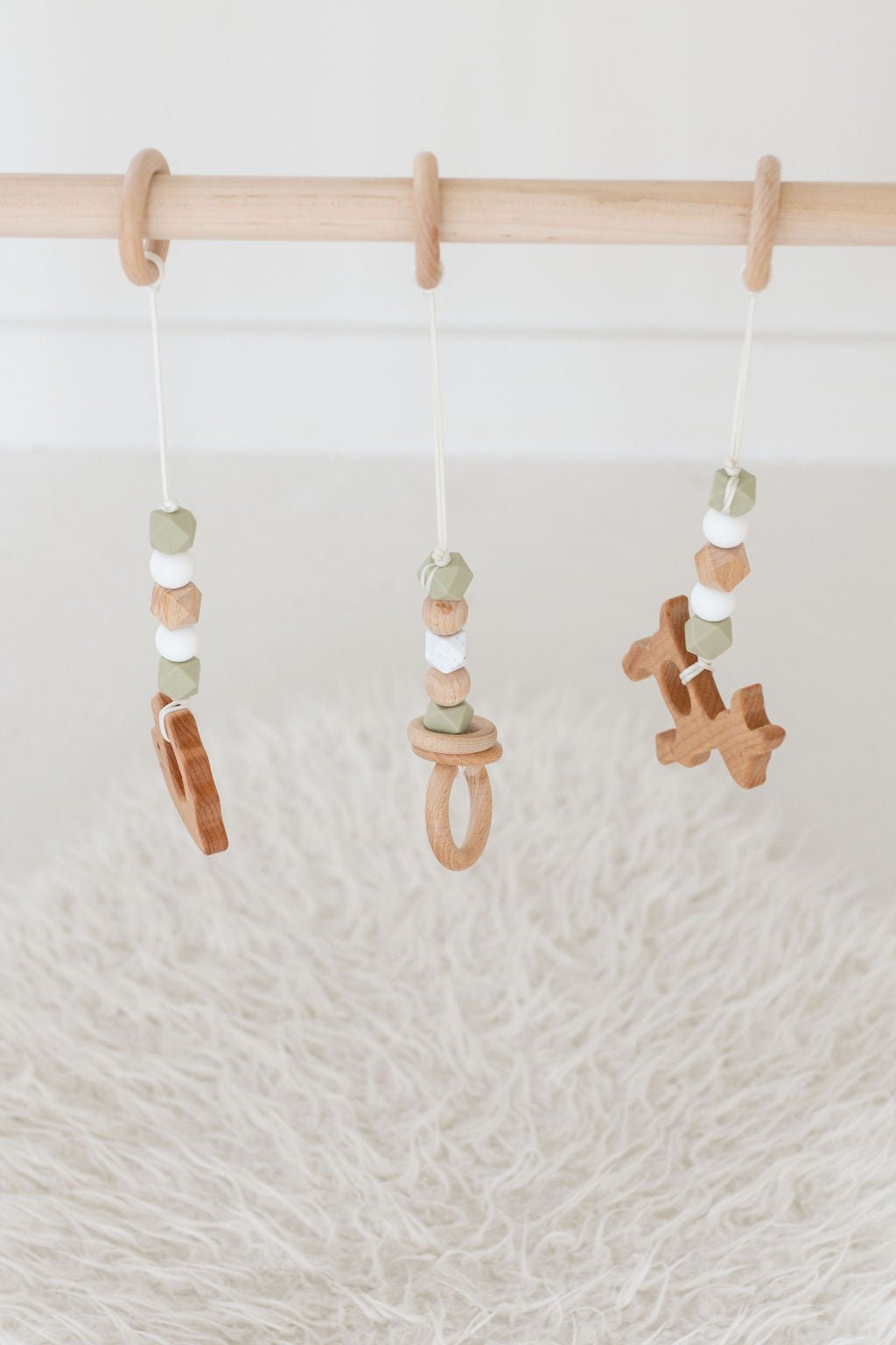 Classic Hanging Baby Gym Toys | Wooden Activity Toy Set - Aware House