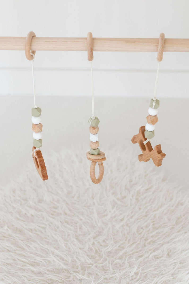 Sage Green Baby Play Gym | Wooden Activity Gym-zoom-