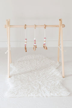 Dusty Rose Baby Play Gym | Wooden Activity Gym - Aware House