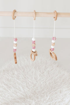 Dusty Rose Baby Play Gym | Wooden Activity Gym - Aware House