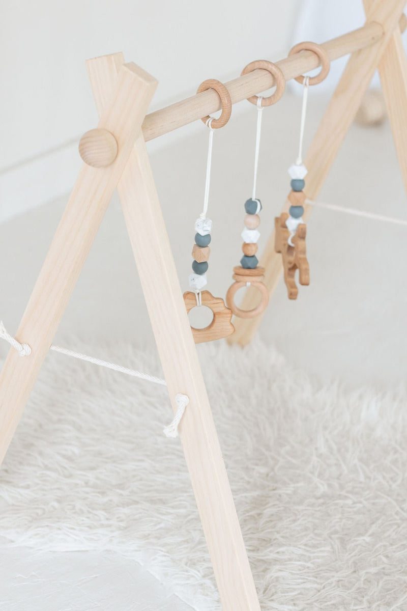 Classic Hanging Baby Gym Toys | Wooden Activity Toy Set-zoom-