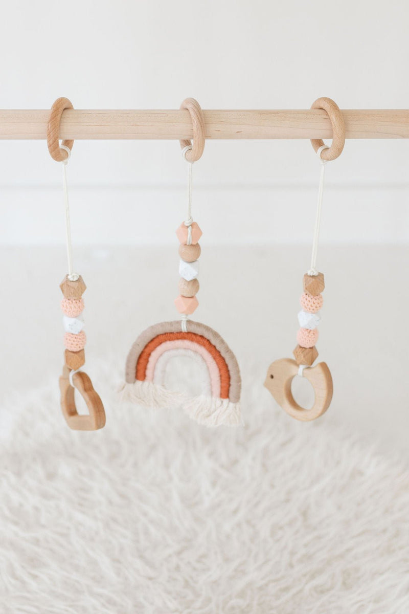 Rainbow Hanging Baby Gym Toys | Cotton & Wooden Activity Toy Set-zoom-