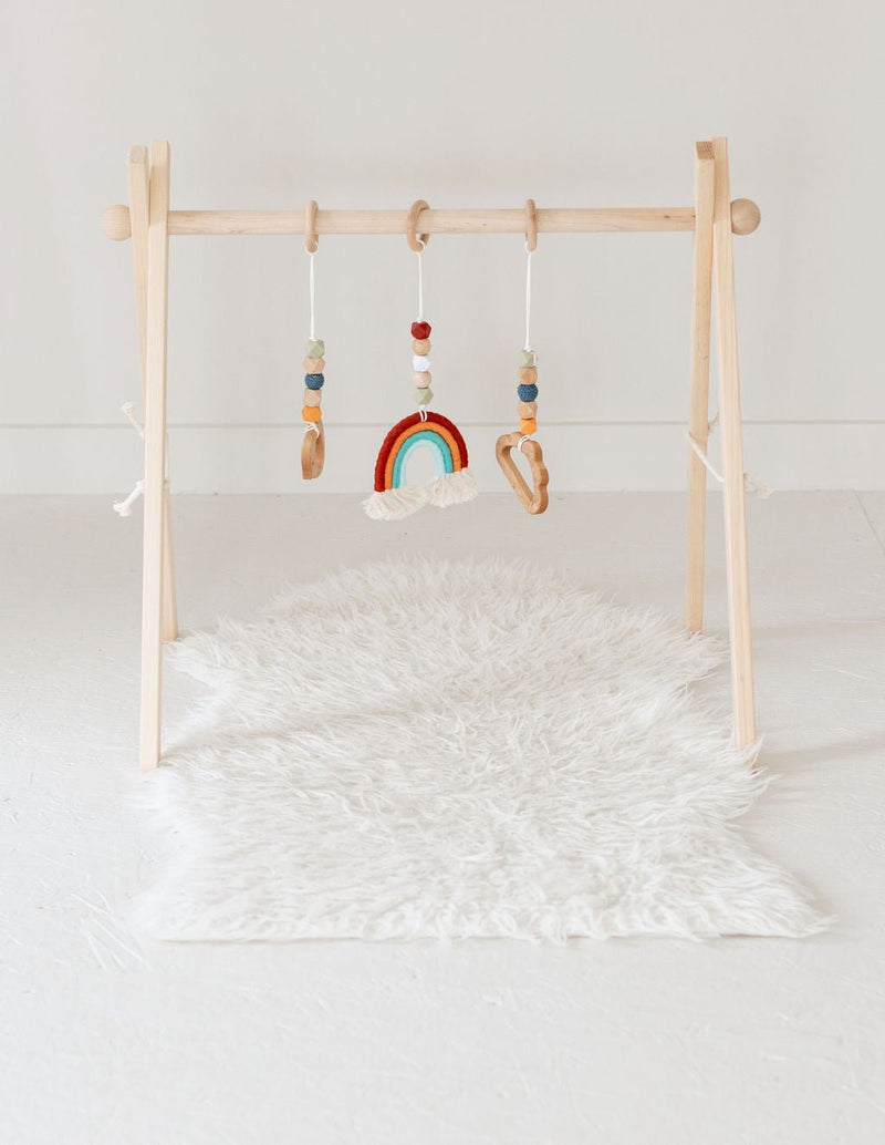 Rainbow Hanging Baby Gym Toys | Cotton & Wooden Activity Toy Set-zoom-