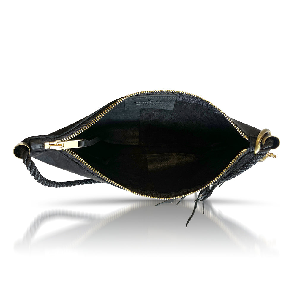 Sling Bag in Black Leather-13