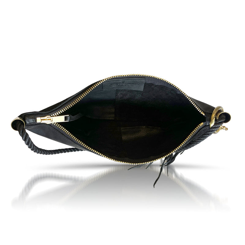 Sling Bag in Black Leather-zoom-