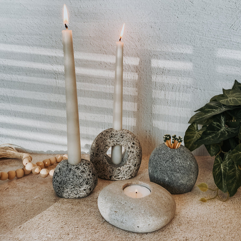 Silhouette Stone Candleholder-zoom-