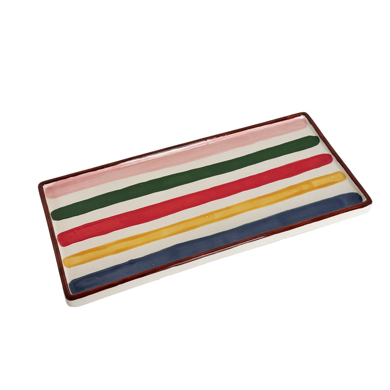 Low Profile Tray with Multicolor Stripes-zoom-