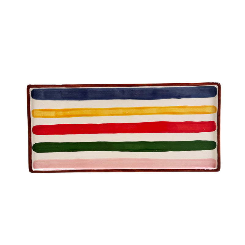 Low Profile Tray with Multicolor Stripes-zoom-