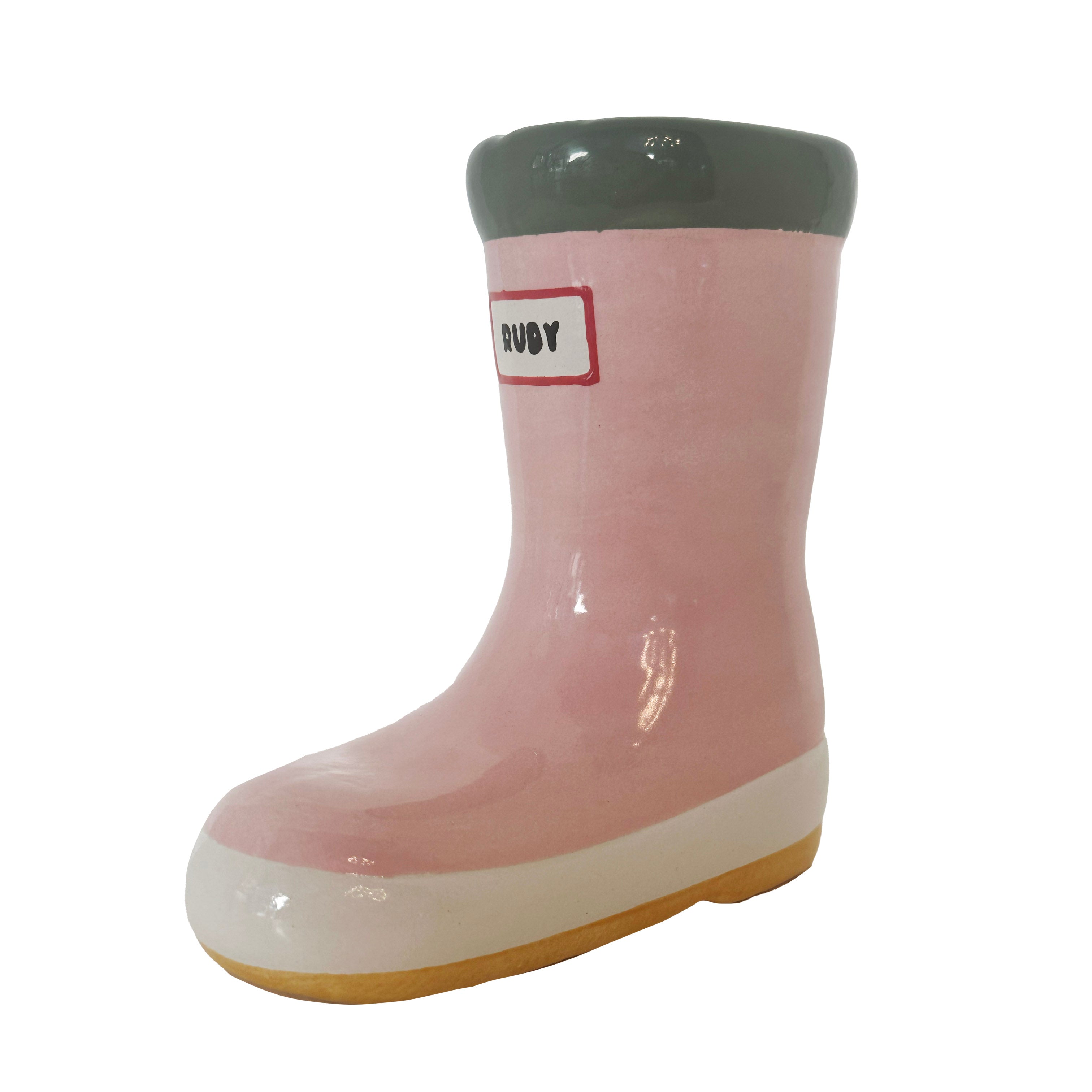 Multicolor Rainboot Vase in Pink-zoom-2