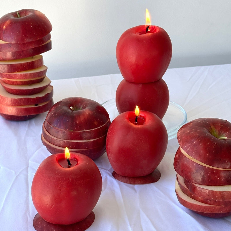 Apple Candle - Red-zoom-