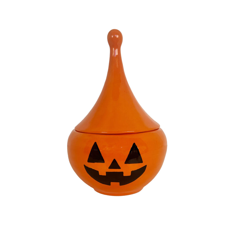 Jack-O'-Lantern Teardrop Jar in Tiki Orange-zoom-