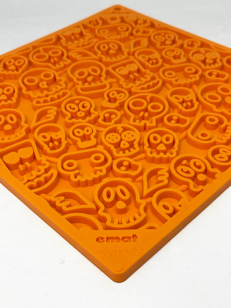 Zombie eMat - Enrichment Lick Mat for Dogs and Cats | Halloween Skull Design | SodaPup-zoom-