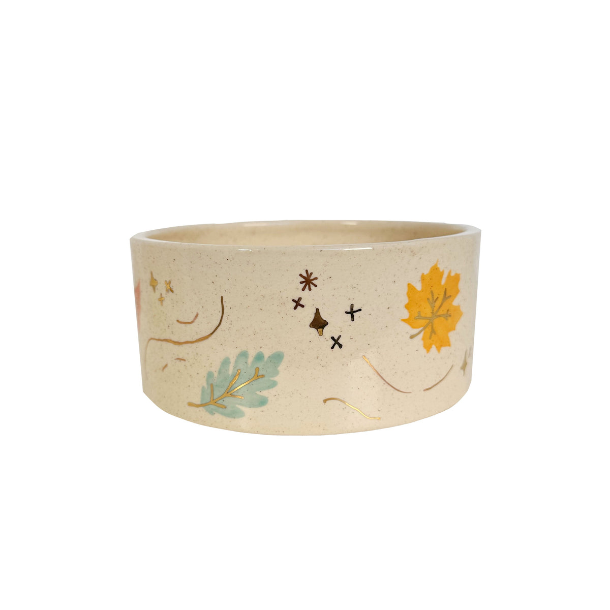 Wind & Leaves Speckled Vases with 22k Gold Accents and Optional Hand Poured Candle-zoom-6