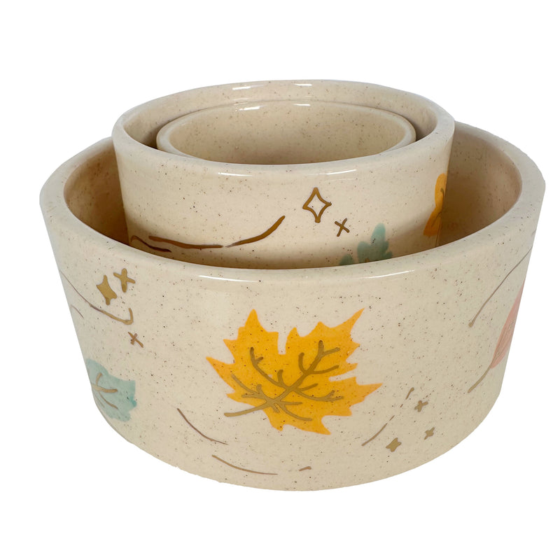 Wind & Leaves Speckled Vases with 22k Gold Accents and Optional Hand Poured Candle-zoom-