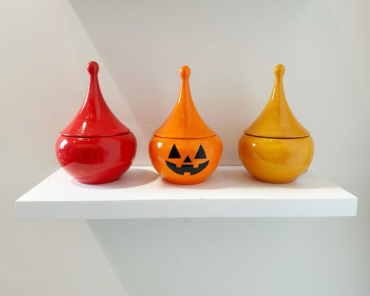 Jack-O'-Lantern Teardrop Jar in Tiki Orange-5