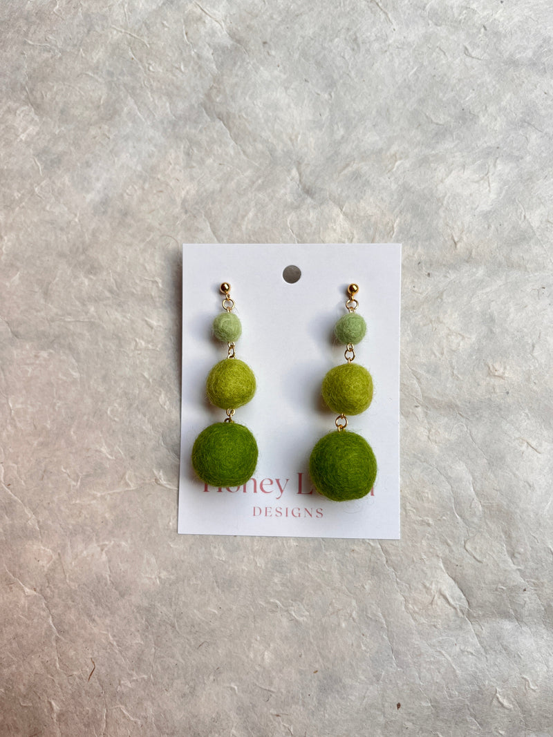 Minimalist Ombré Felt Ball Earrings-zoom-