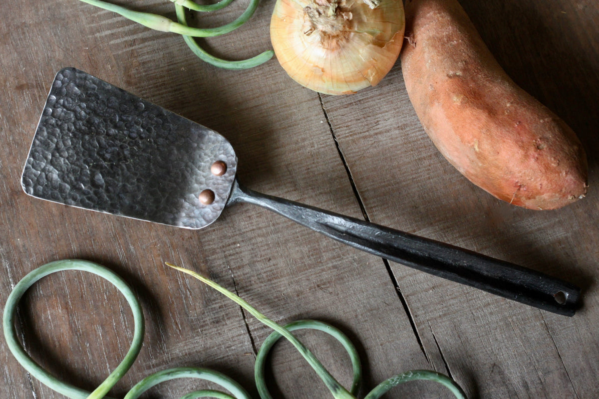 Hand Forged Stainless Steel Spatula | Metal Cooking Turner-zoom-7
