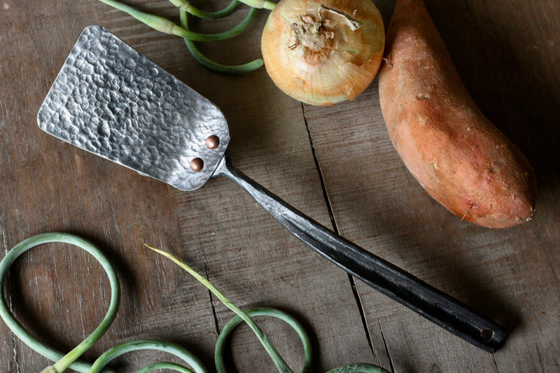 Hand Forged Stainless Steel Spatula | Metal Cooking Turner-zoom-
