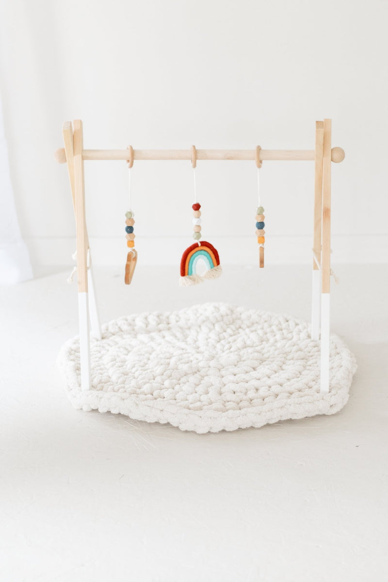 Rainbow Hanging Baby Gym Toys | Cotton & Wooden Activity Toy Set-zoom-