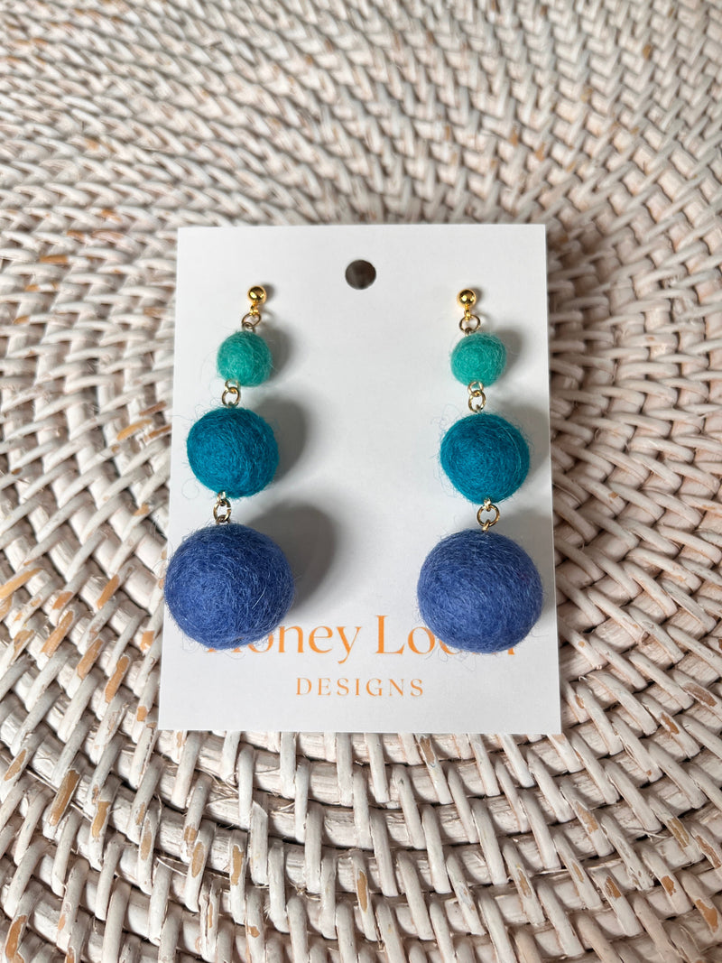 Minimalist Ombré Felt Ball Earrings-zoom-