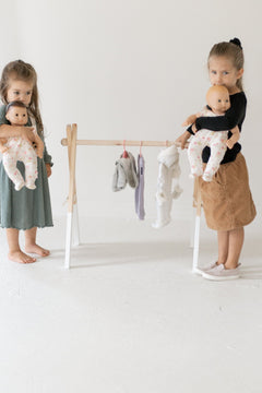 Wooden Doll Clothes Rack | Kids Dress - Up Storage - Aware House