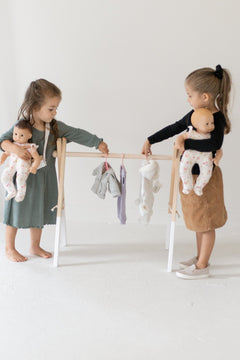 Wooden Doll Clothes Rack | Kids Dress - Up Storage - Aware House