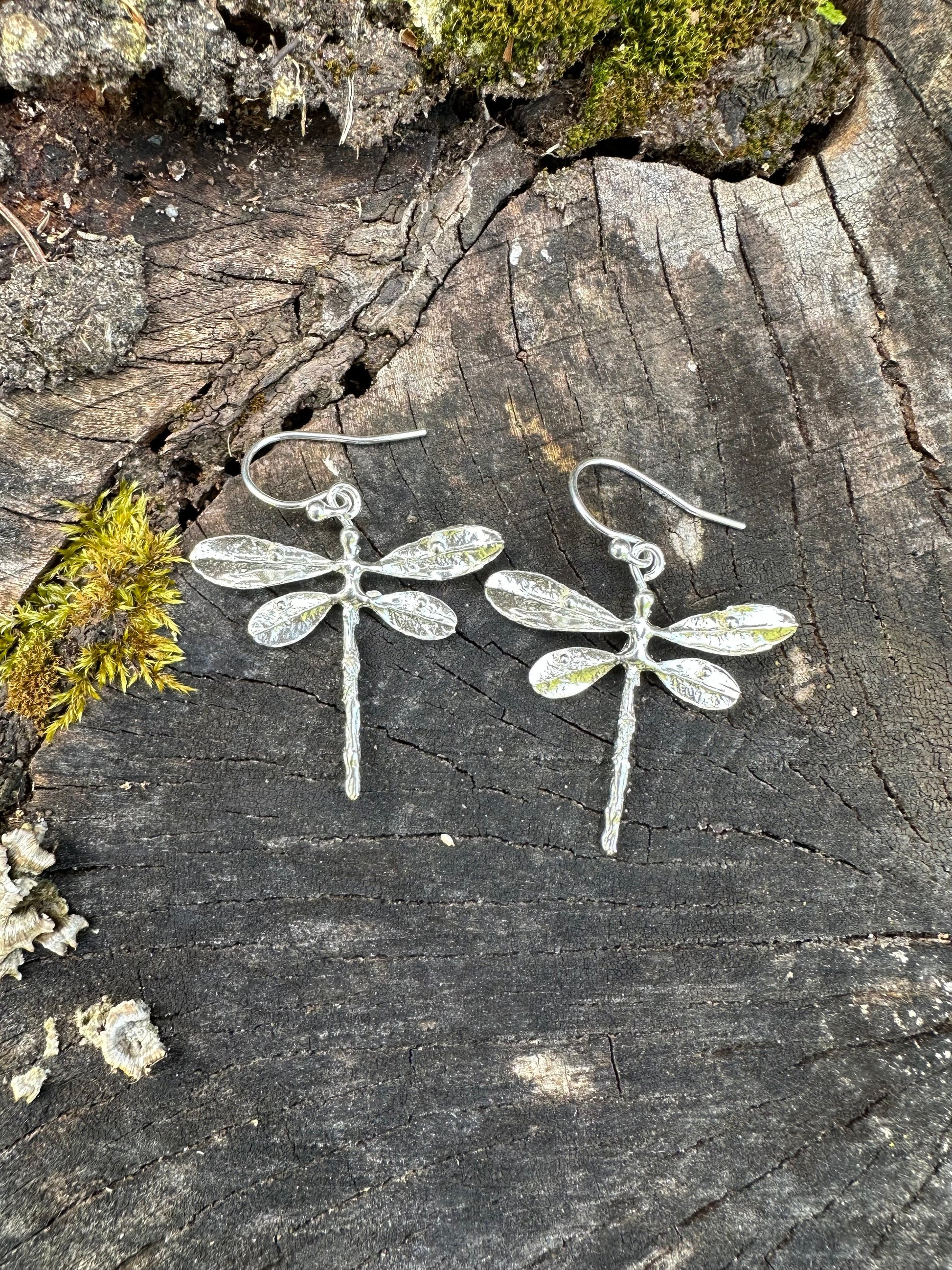 Dragonfly Dangle Earrings | Sterling Silver or Brass-3