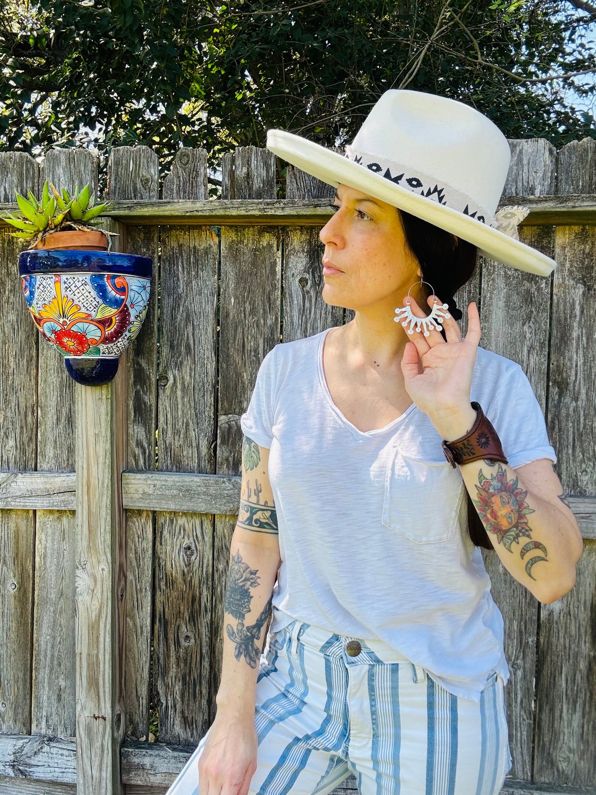 Atomic Sunburst Hoop Earrings | Mid Century Modern Inspired-11