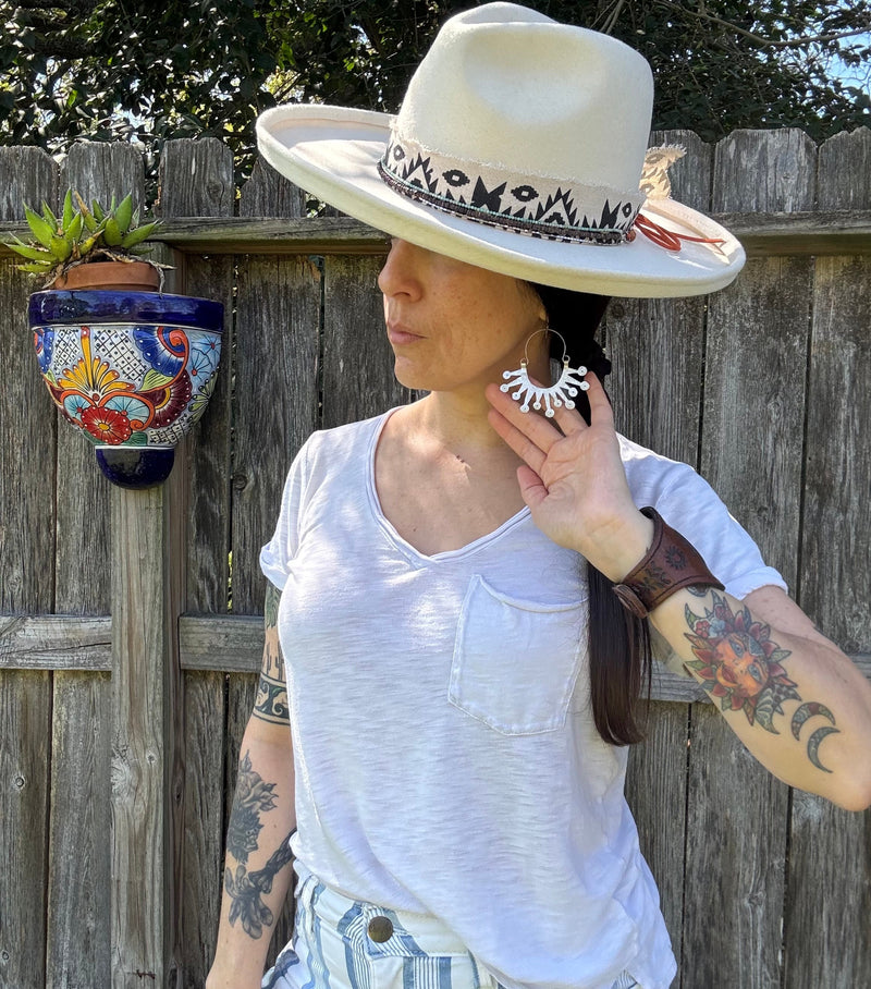 Atomic Sunburst Hoop Earrings | Mid Century Modern Inspired-zoom-