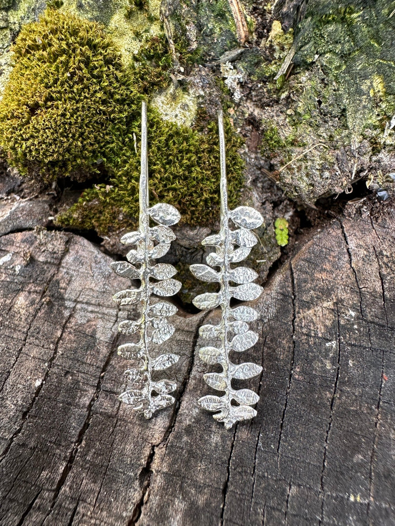 Cape Breton Fern Earrings | Recycled Sterling Silver-zoom-