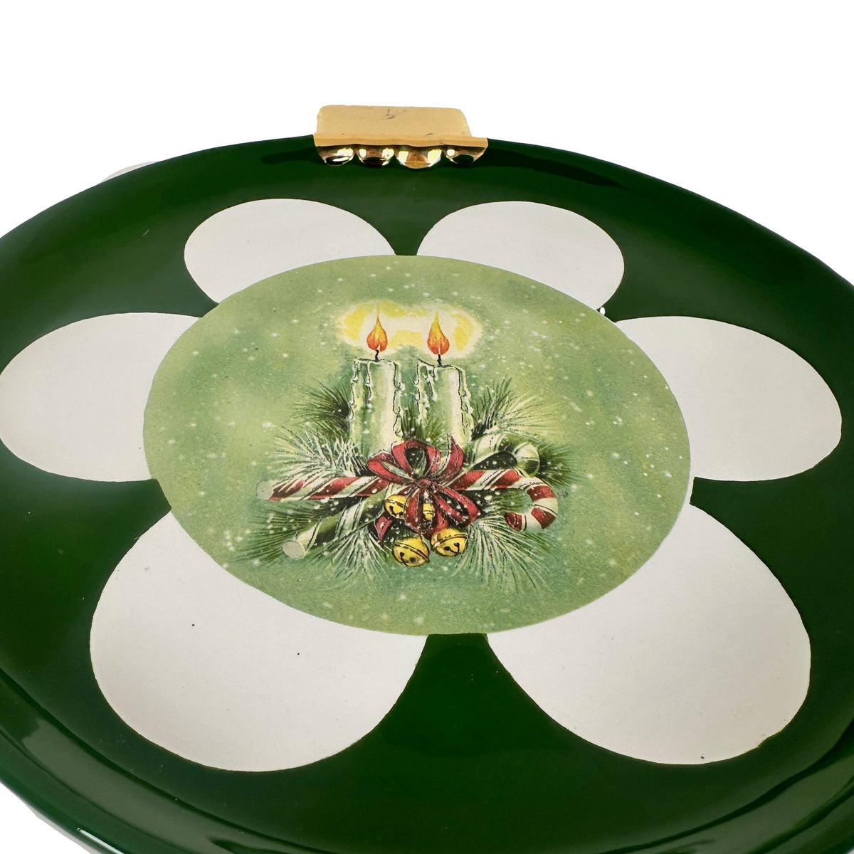 Green Christmas Candles Ornament Plate-zoom-3