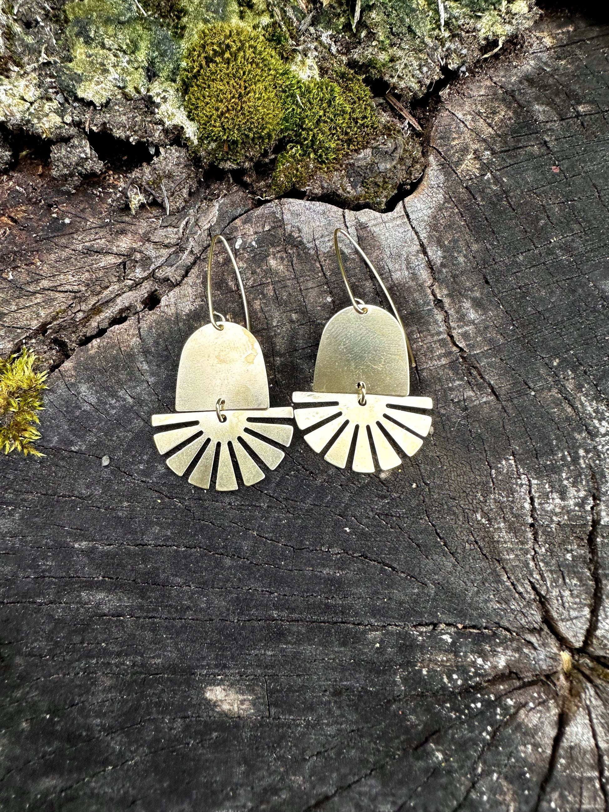 Aztec Sun Earrings | Solid Brass-2