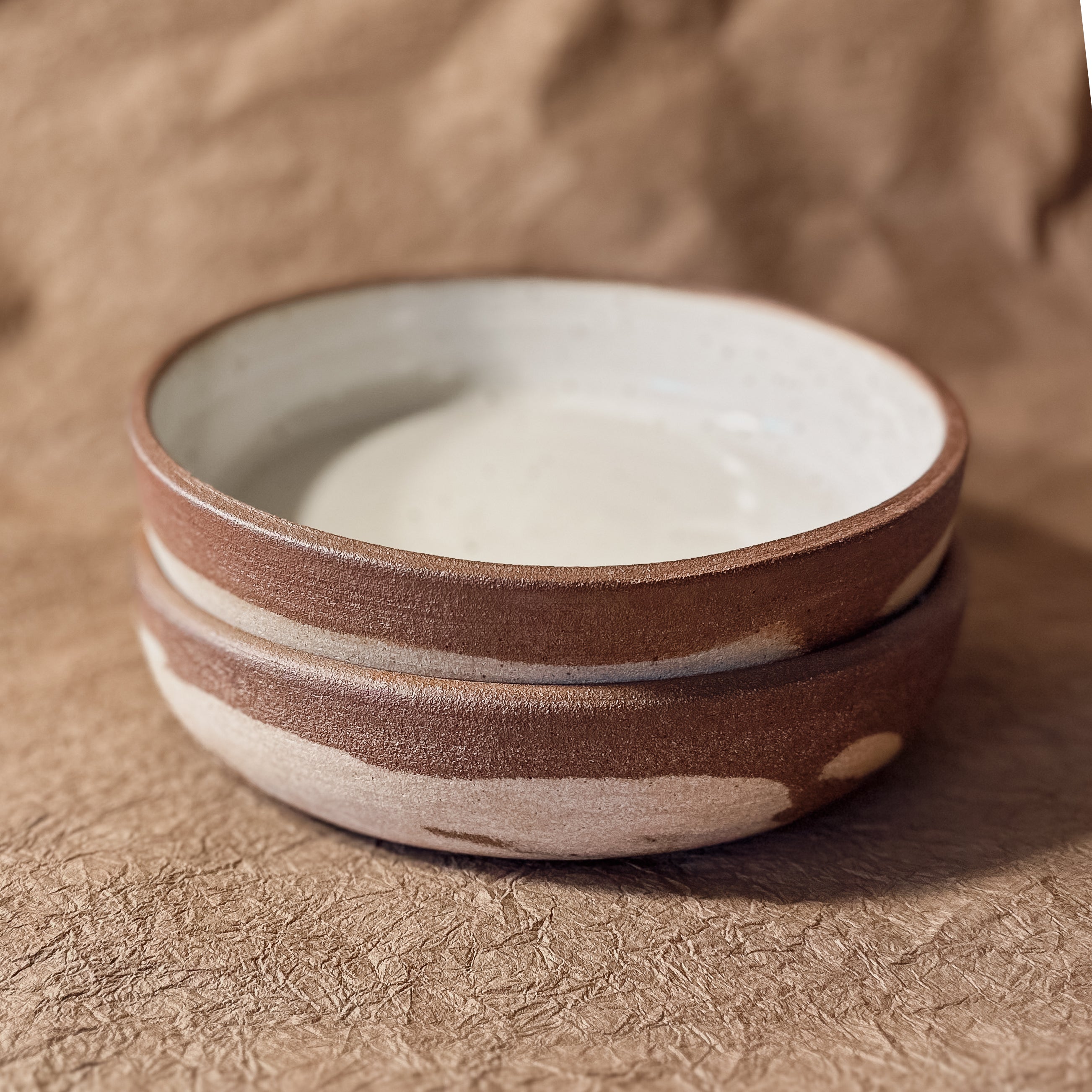 Handmade Marbled Ceramic Coupe Bowl | 9.5" Stoneware Salad & Serving Bowl