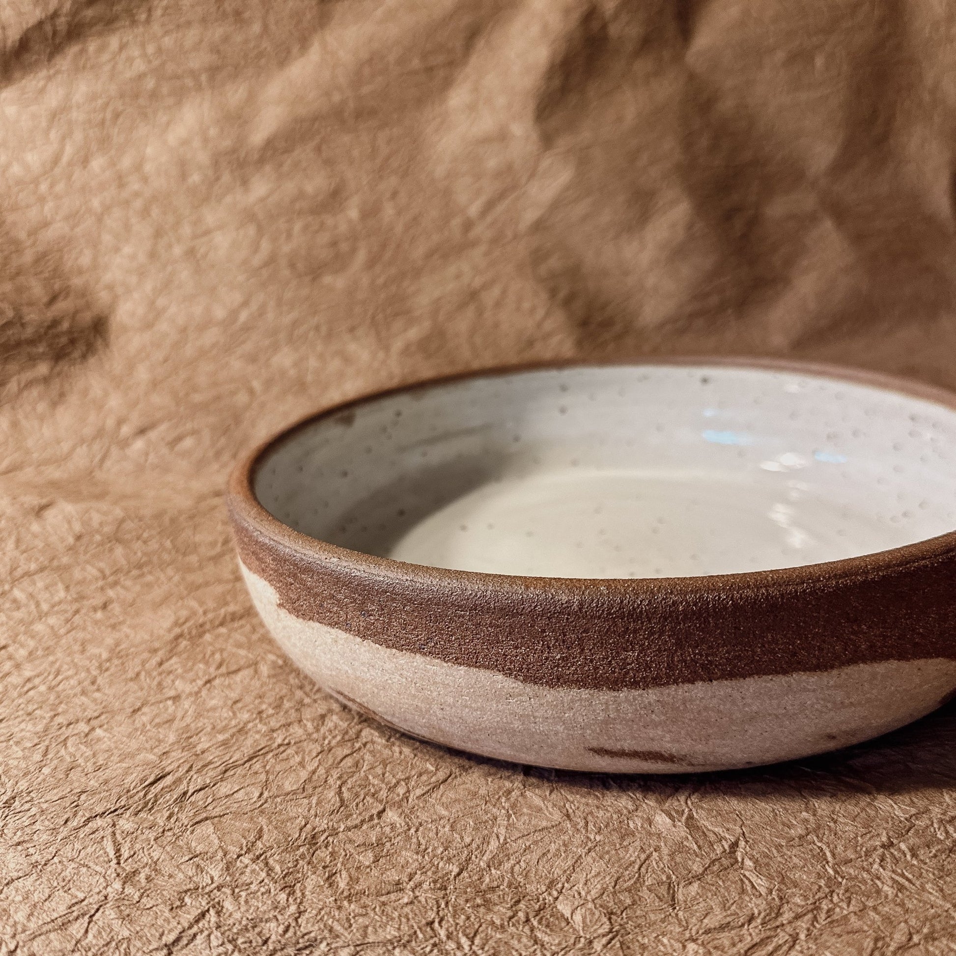 Handmade Marbled Ceramic Coupe Bowl | 9.5" Stoneware Salad & Serving Bowl - Aware House - Olivia Snow Ceramics - 