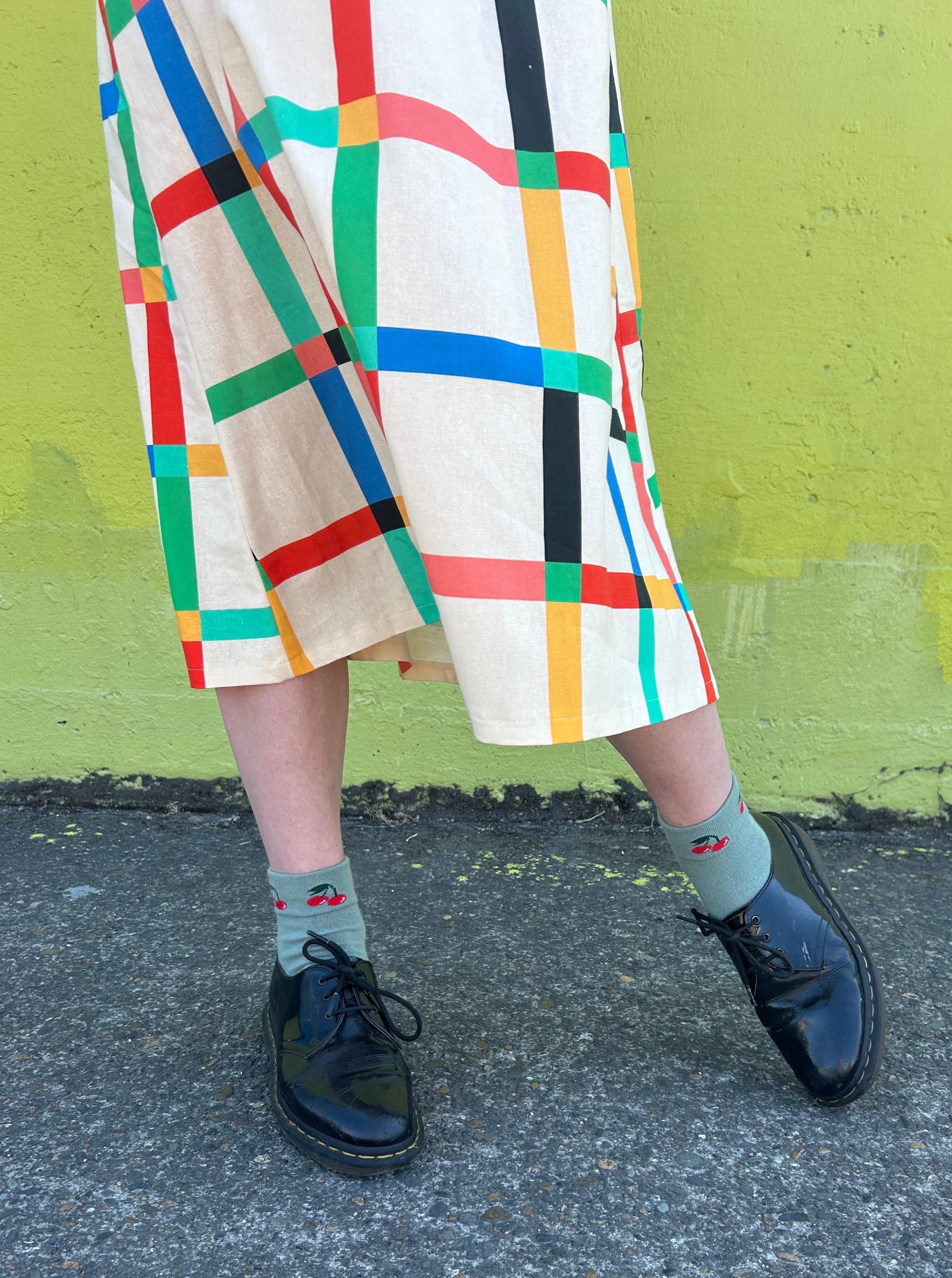 Charlie Skirt | Chunky Windowpane Cream-zoom-3