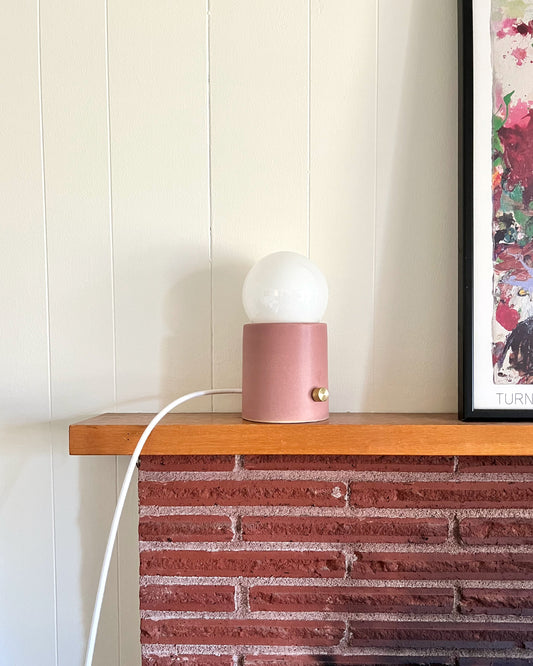 Mauve Mini Pillar Lamp