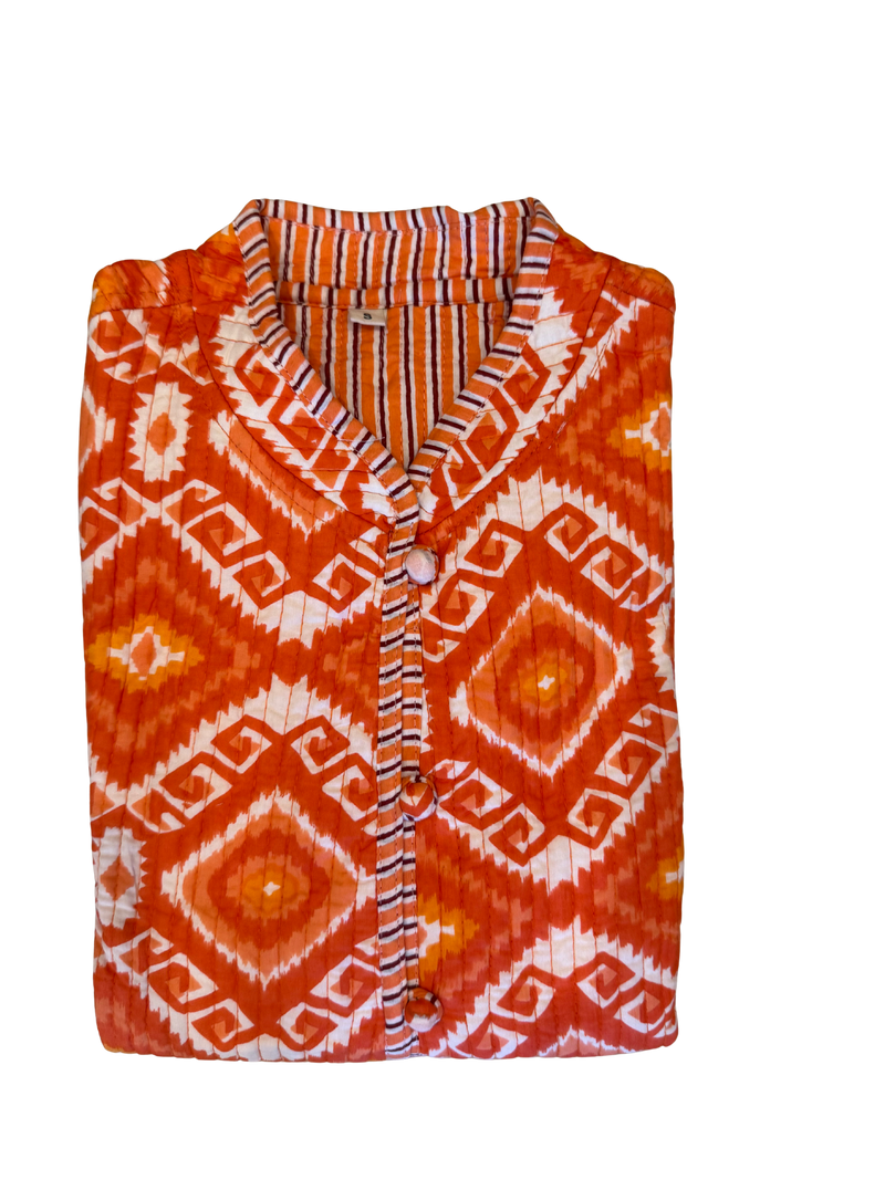 The Charlotte Jacket in Orange Zig Zag-zoom-