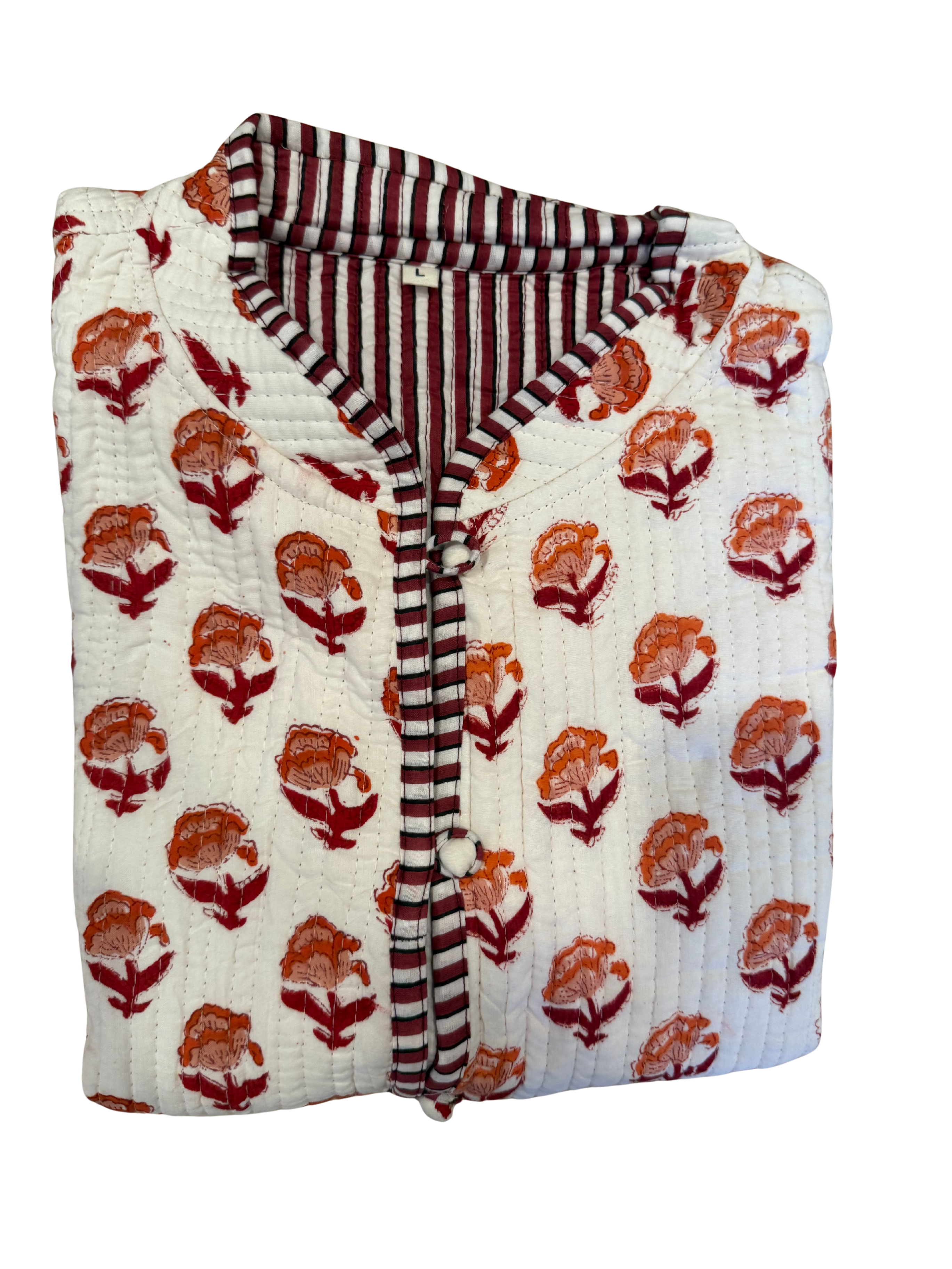 The Charlotte Jacket in Red and Orange Posy-zoom-3