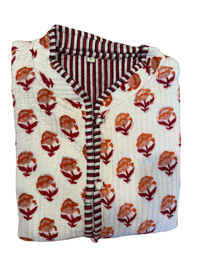 The Charlotte Jacket in Red and Orange Posy-zoom-