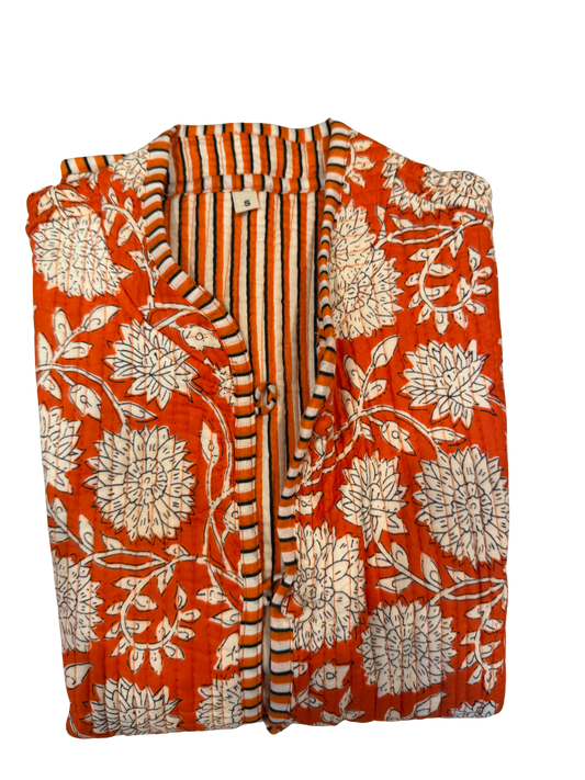 The Charlotte Jacket in Orange Floral