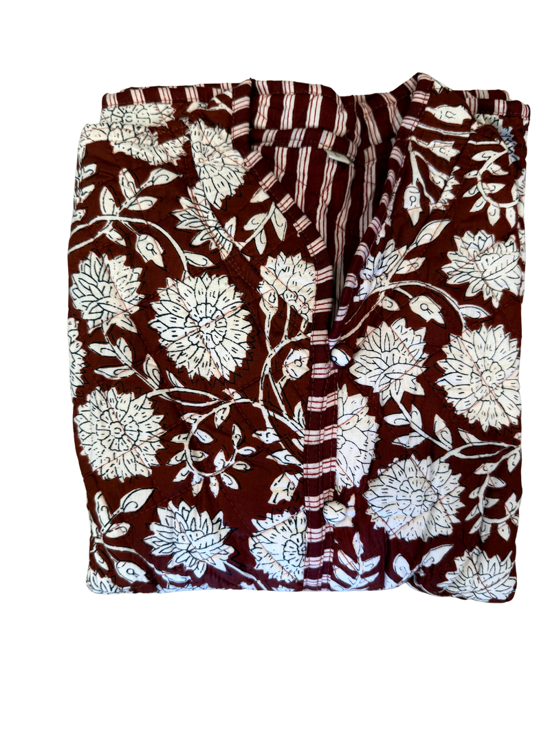 The Charlotte Jacket in Maroon Posy-zoom-