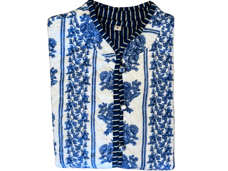 The Charlotte Jacket in Blue Bouquet-zoom-