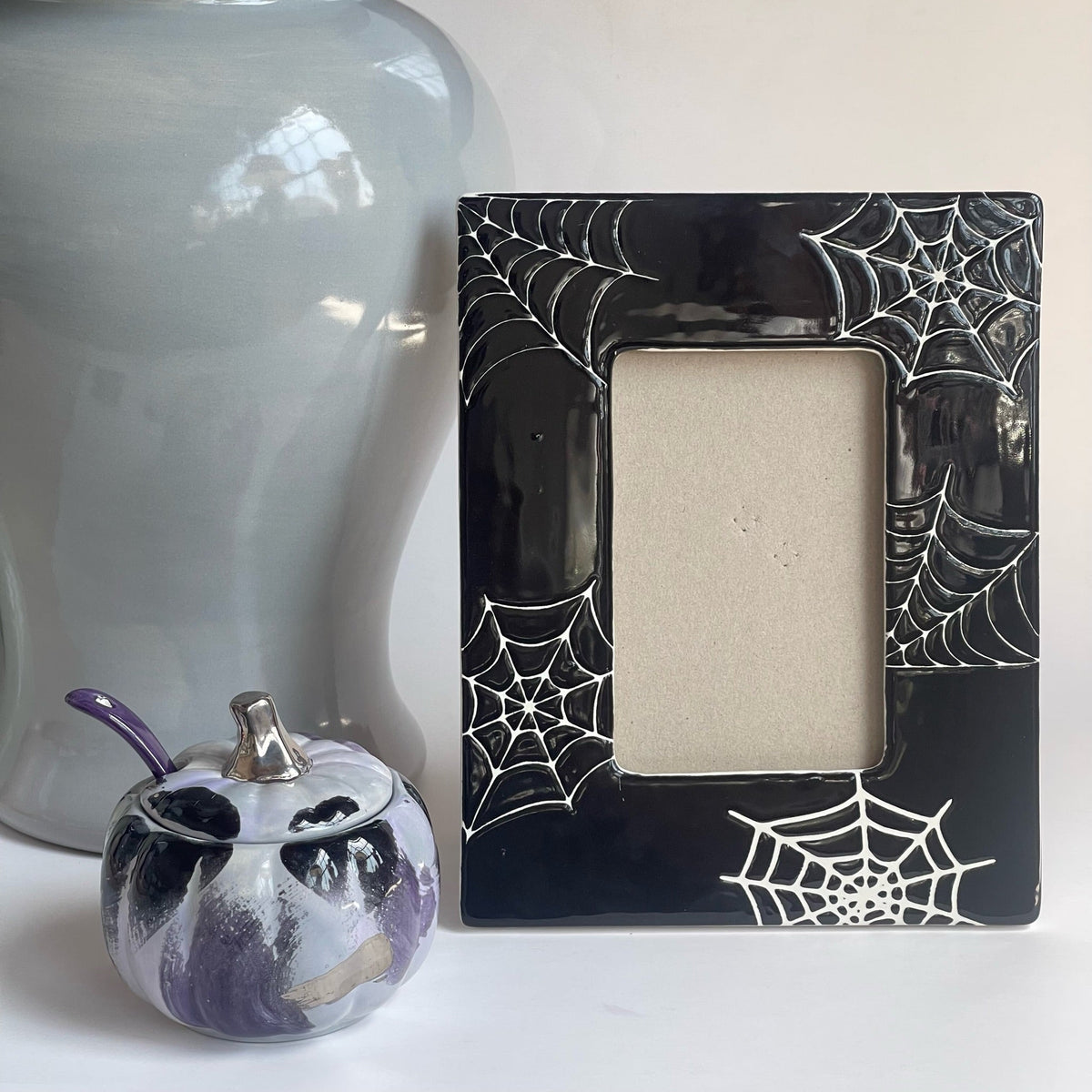Pumpkin Sugar Pot, Spoon, and Creamer-5