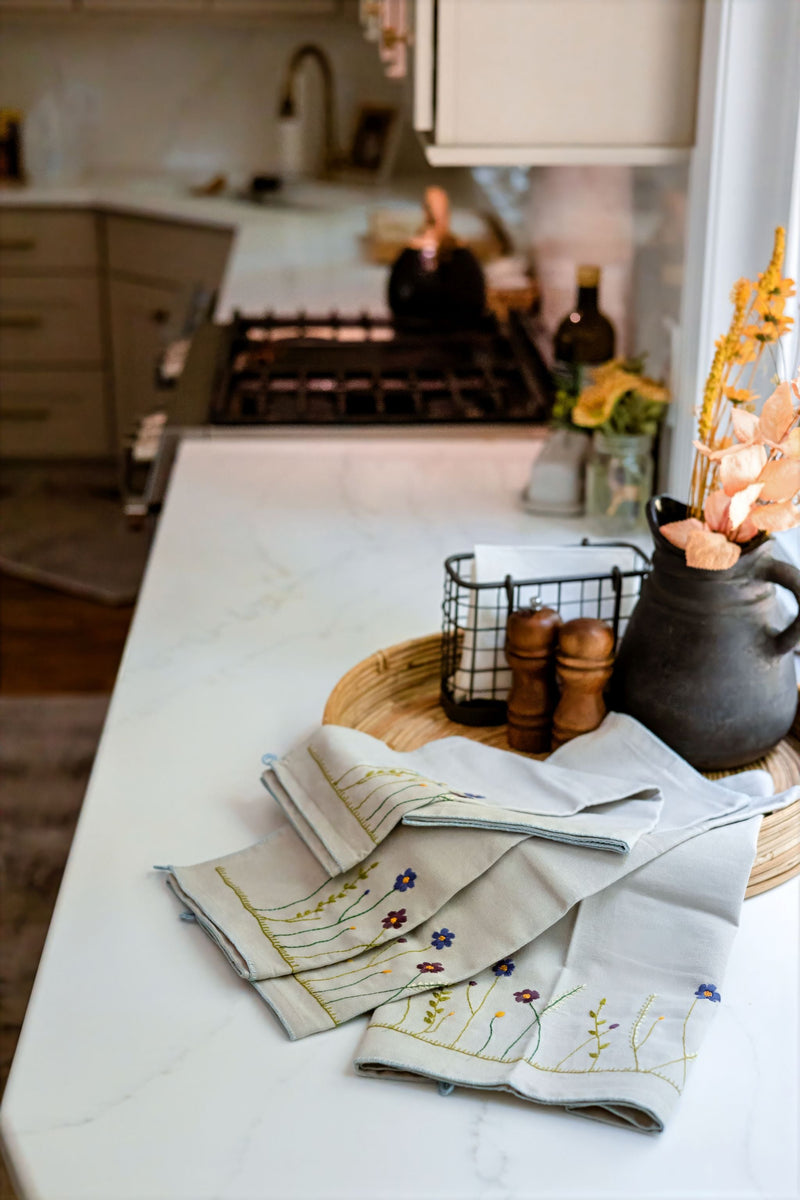 Twilight Garden Tea Towels | Set of Two-zoom-