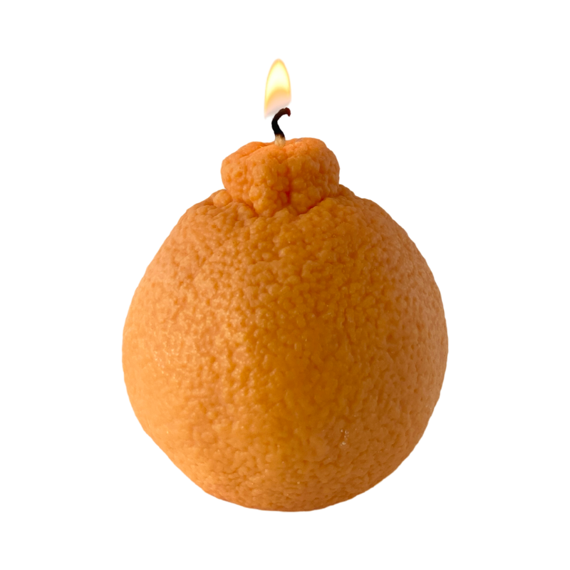 Large Dekopon Orange Candle-zoom-