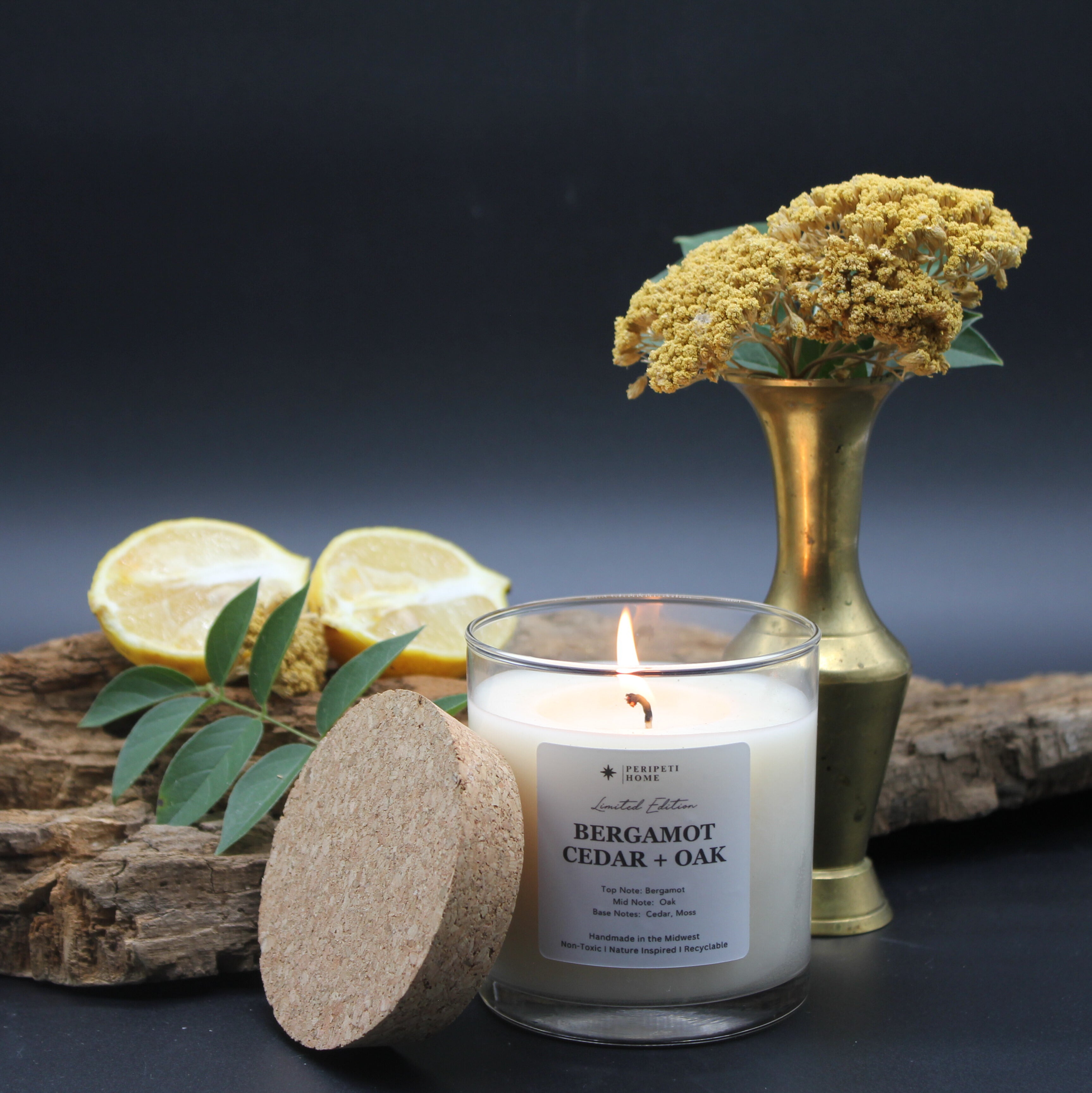 Bergamot, Cedar + Oak Candle, Wax Melt, Diffuser & Room Spray-zoom-5
