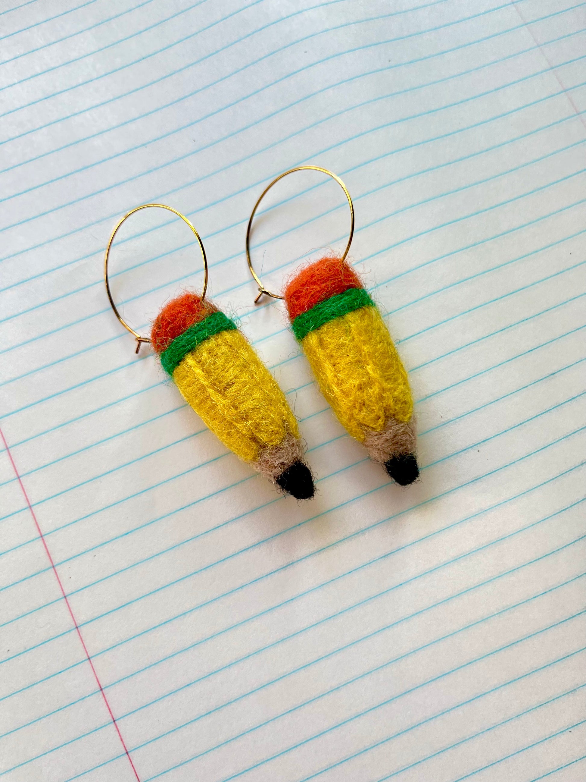Felted Pencil Earring-2