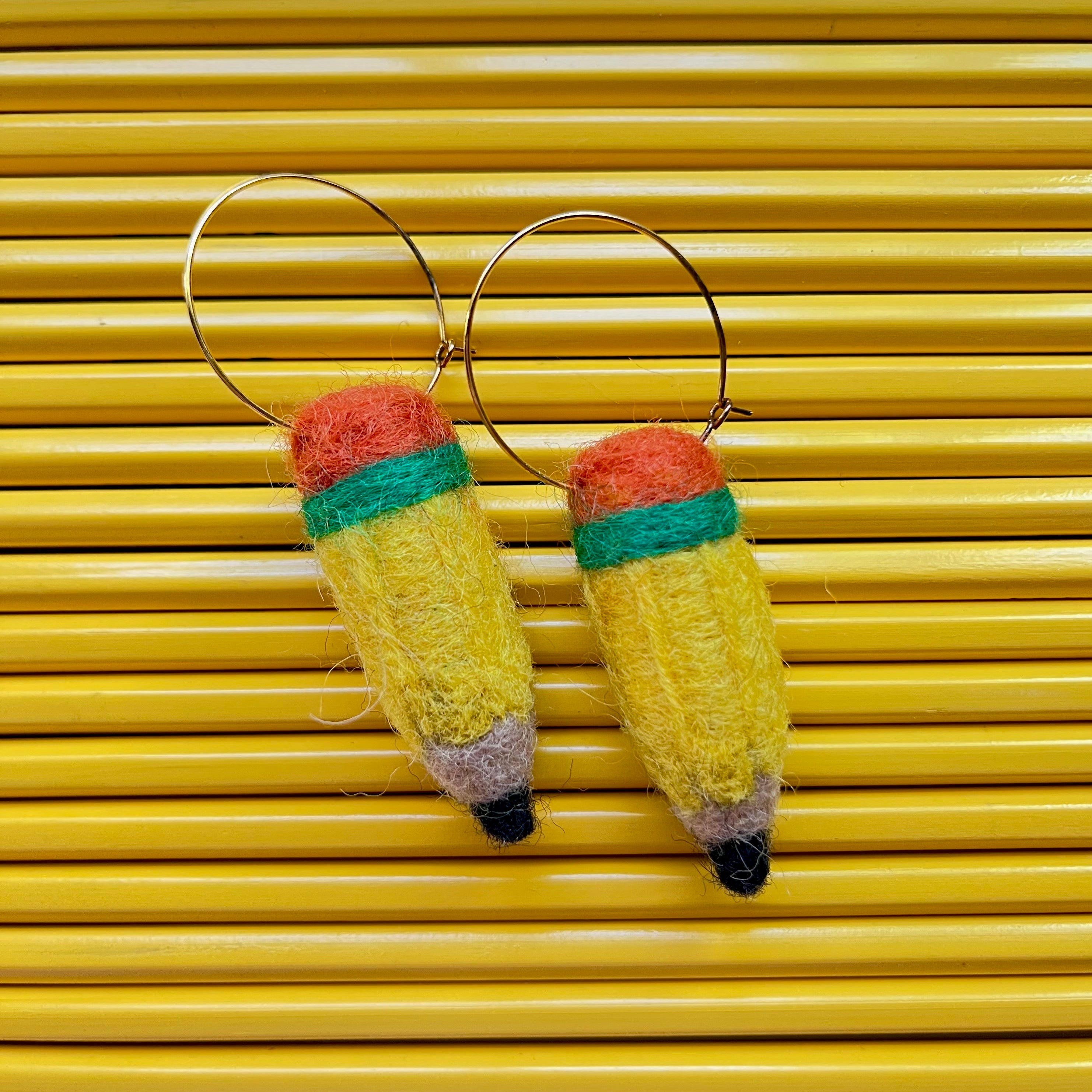 Felted Pencil Earring-zoom-1