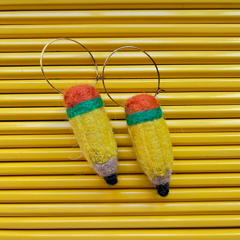 Felted Pencil Earring-zoom-